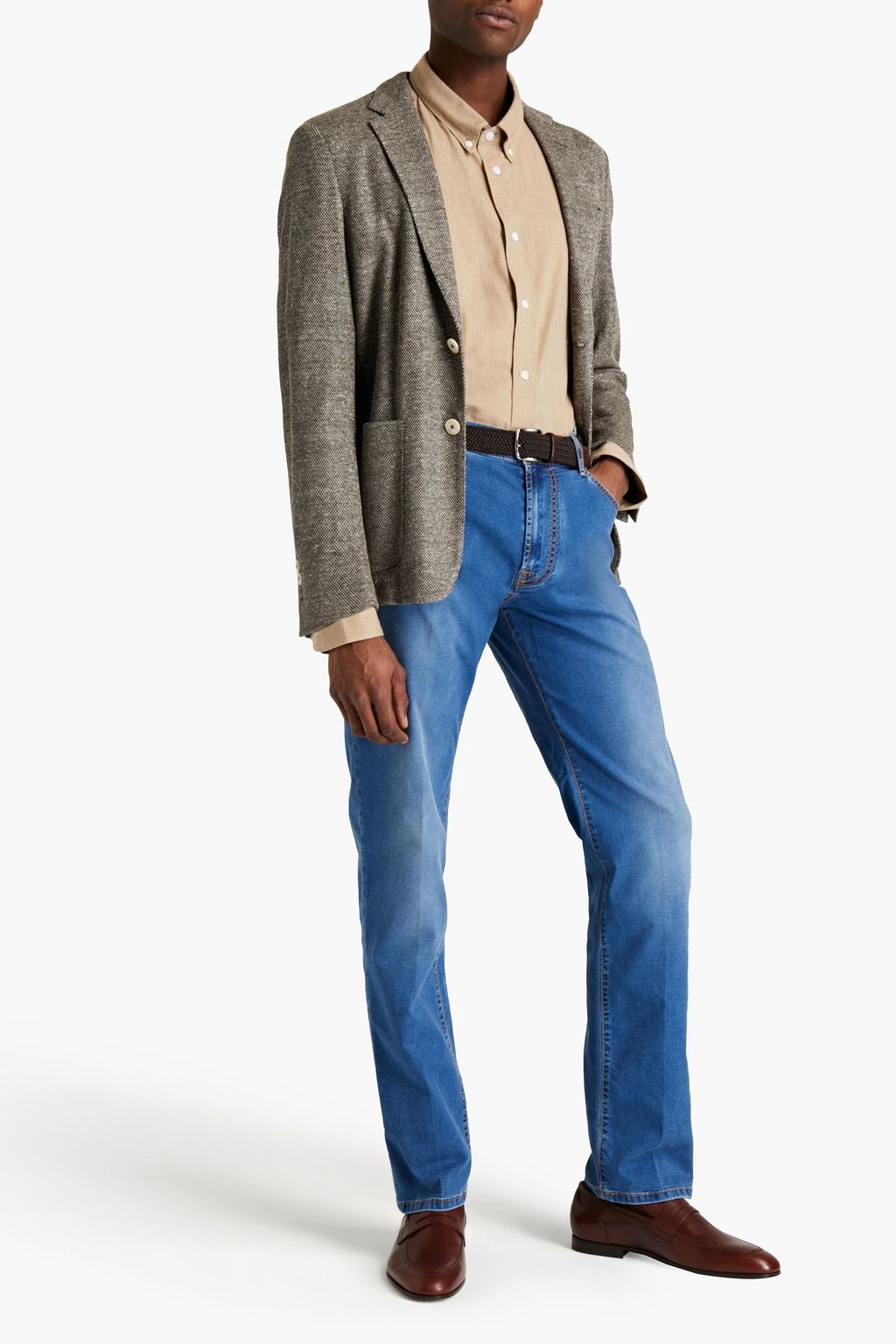 CORNELIANI ID Faded denim jeans