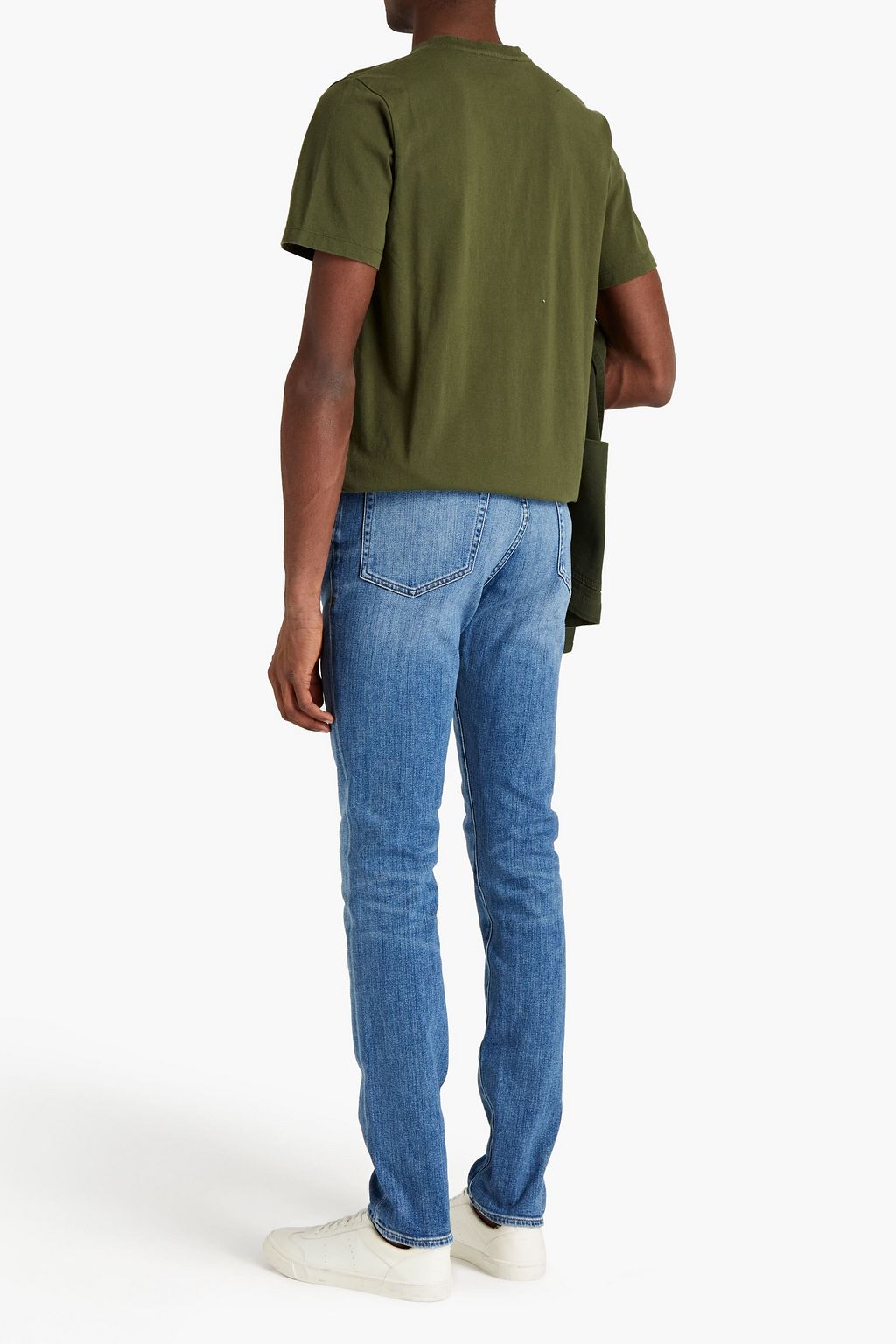 FRAME Logo-embroidered cotton-jersey T-shirt