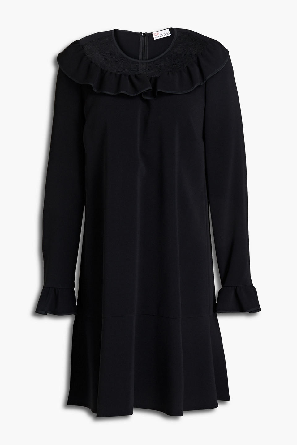 Redvalentino Woman Point D'esprit-paneled Crepe Mini Dress Black Size 40