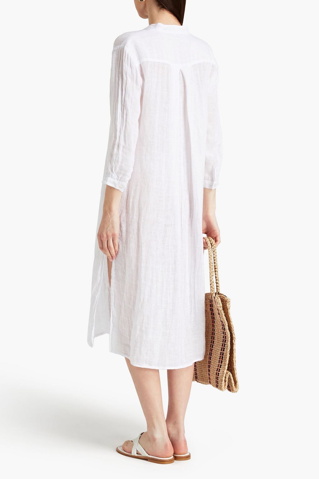 ENZA COSTA Linen midi shirt dress