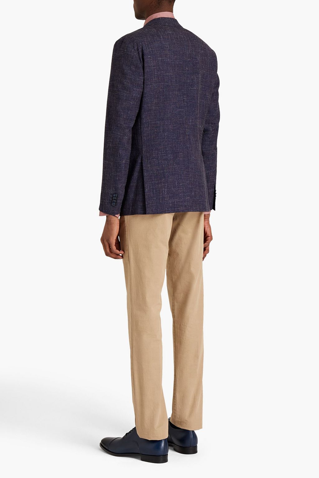 CORNELIANI Mélange wool and linen-blend blazer