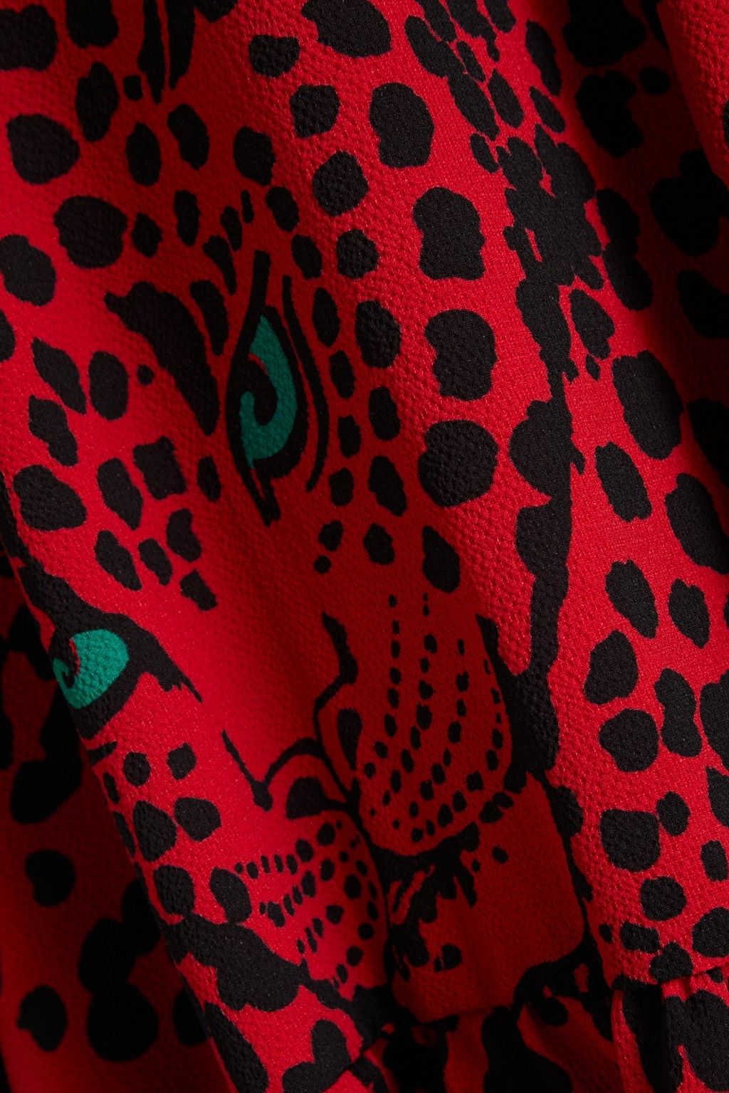 REDVALENTINO Lace-paneled leopard-print crepe mini dress