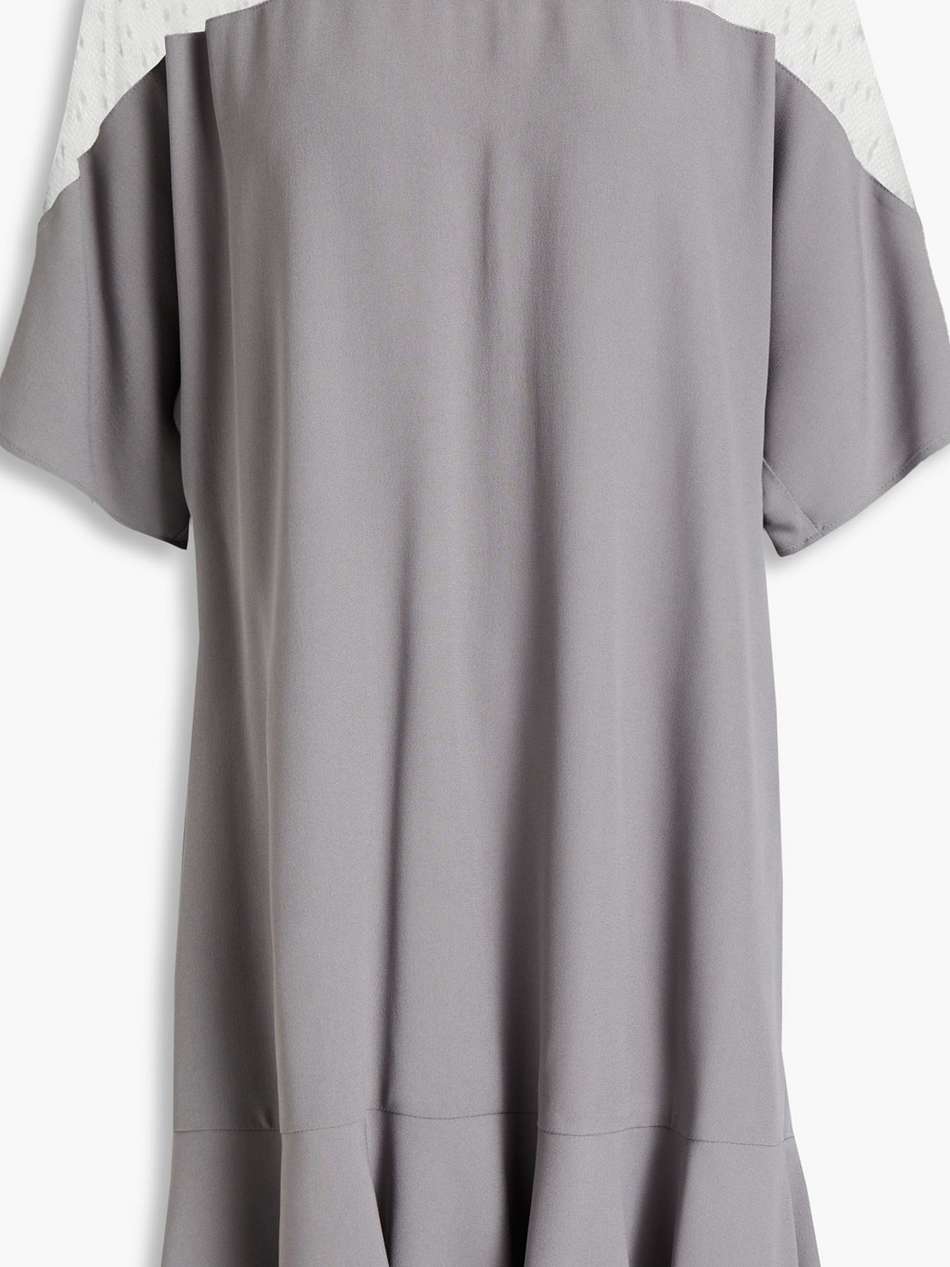 point d'esprit-paneled crepe mini dress