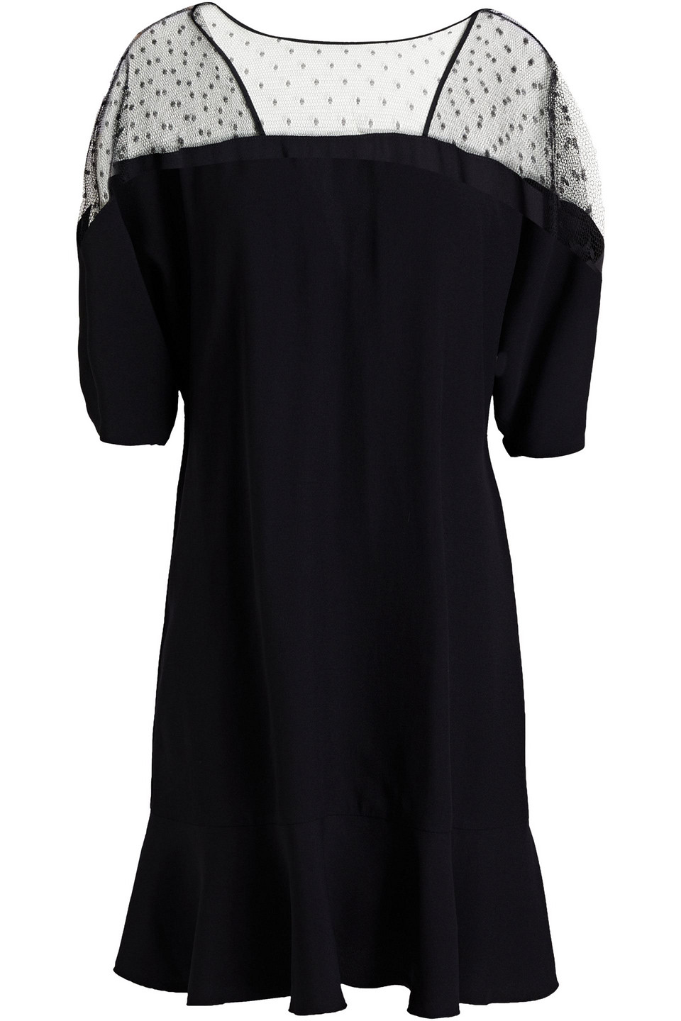 Redvalentino Woman Point D'esprit-paneled Crepe Mini Dress Black Size 40