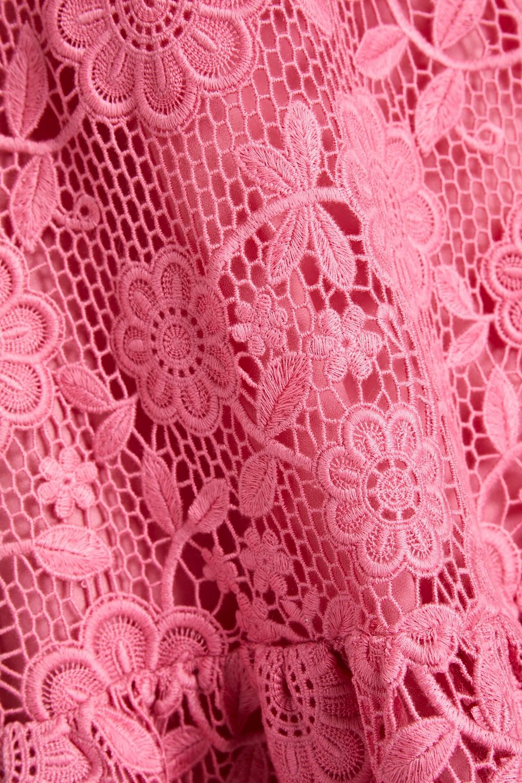 REDVALENTINO Floral-appliquéd guipure lace mini dress