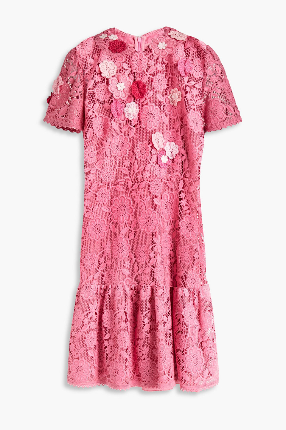 Redvalentino Woman Floral-appliquéd Guipure Lace Mini Dress Pink Size 42