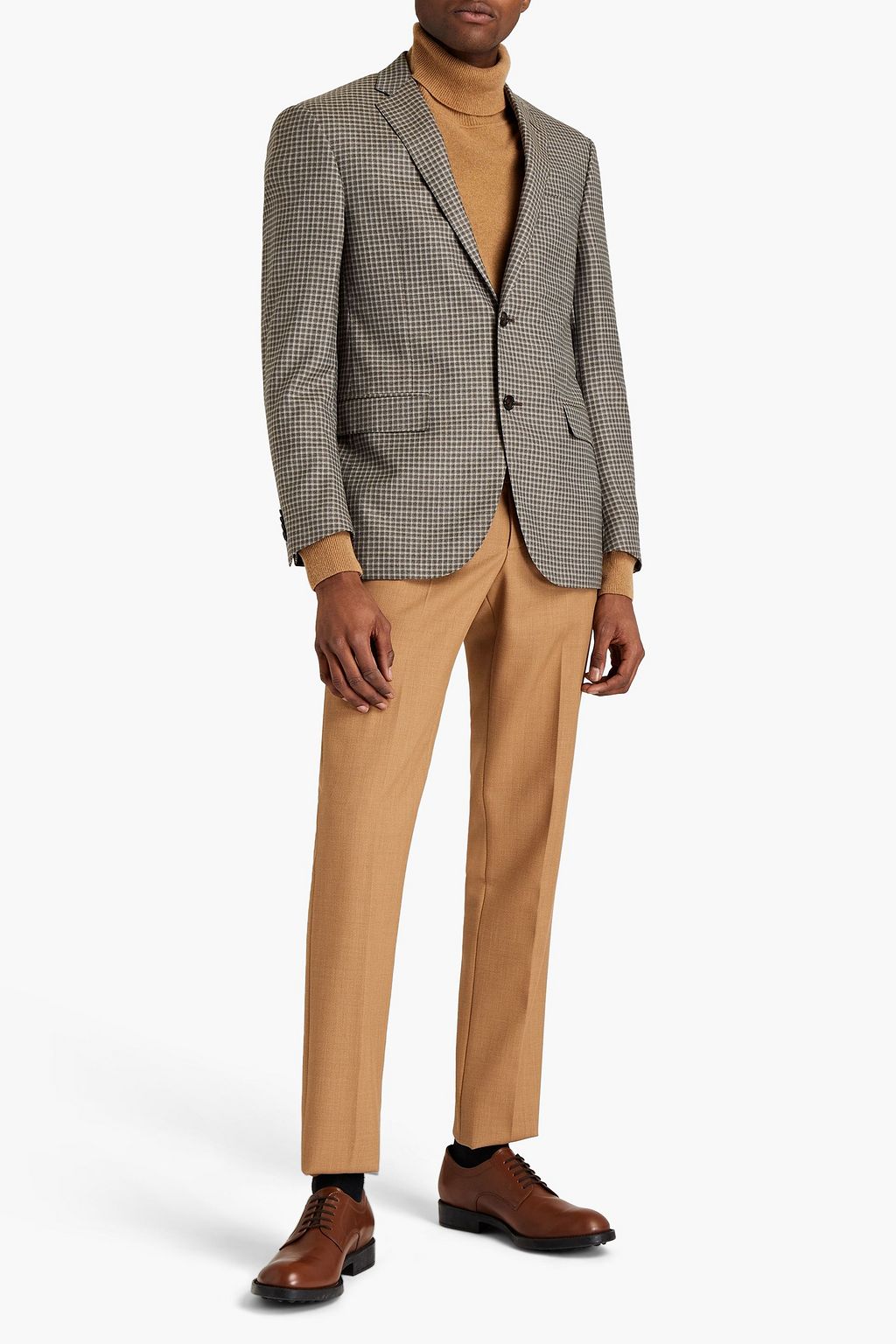 CORNELIANI Gingham wool blazer
