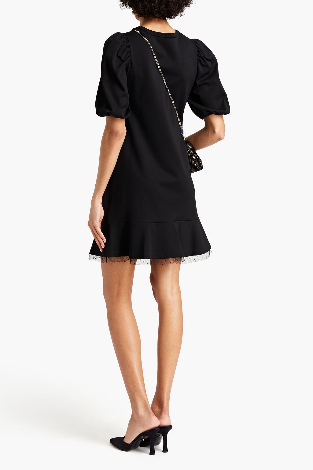 REDVALENTINO Point d'esprit-trimmed jersey mini dress