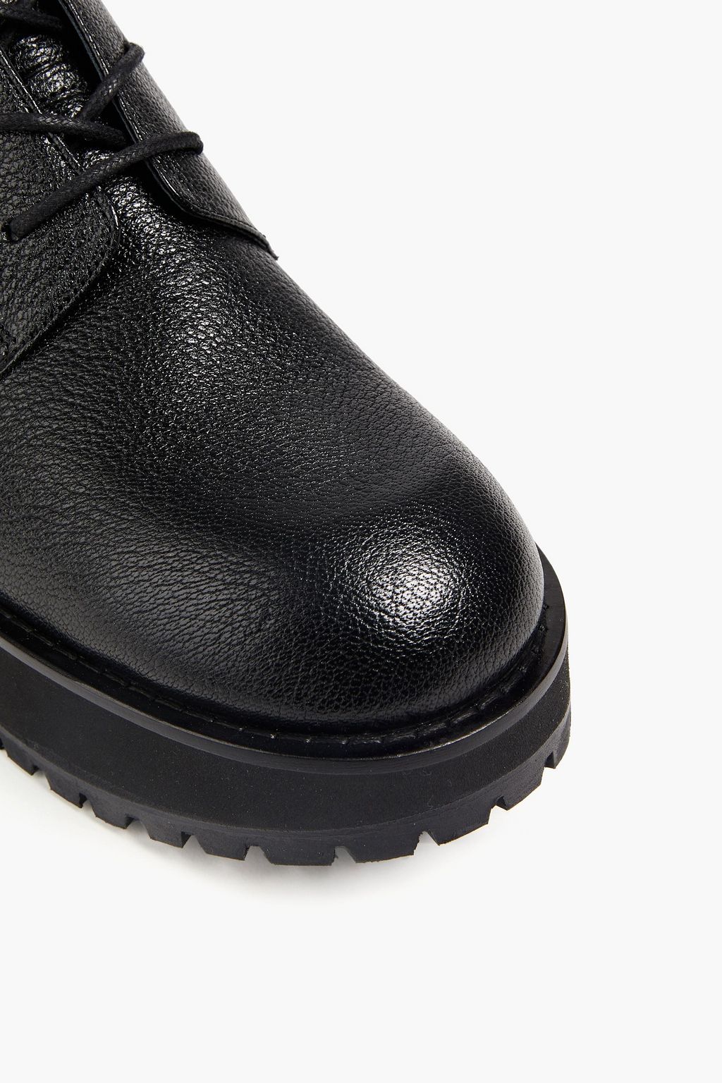 BY FAR Cobain pebbled-leather platform ankle boots