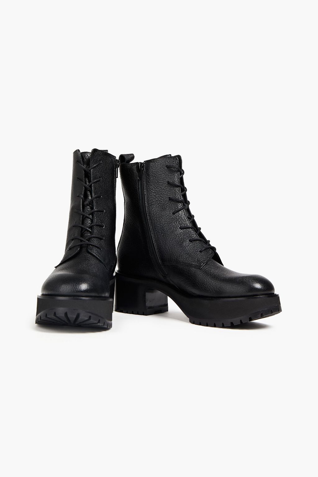 BY FAR Cobain pebbled-leather platform ankle boots