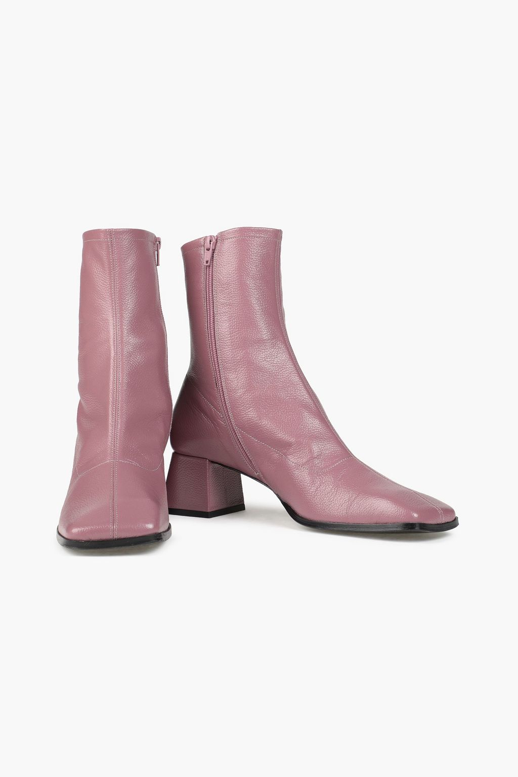 BY FAR Malik textured-leather ankle boots