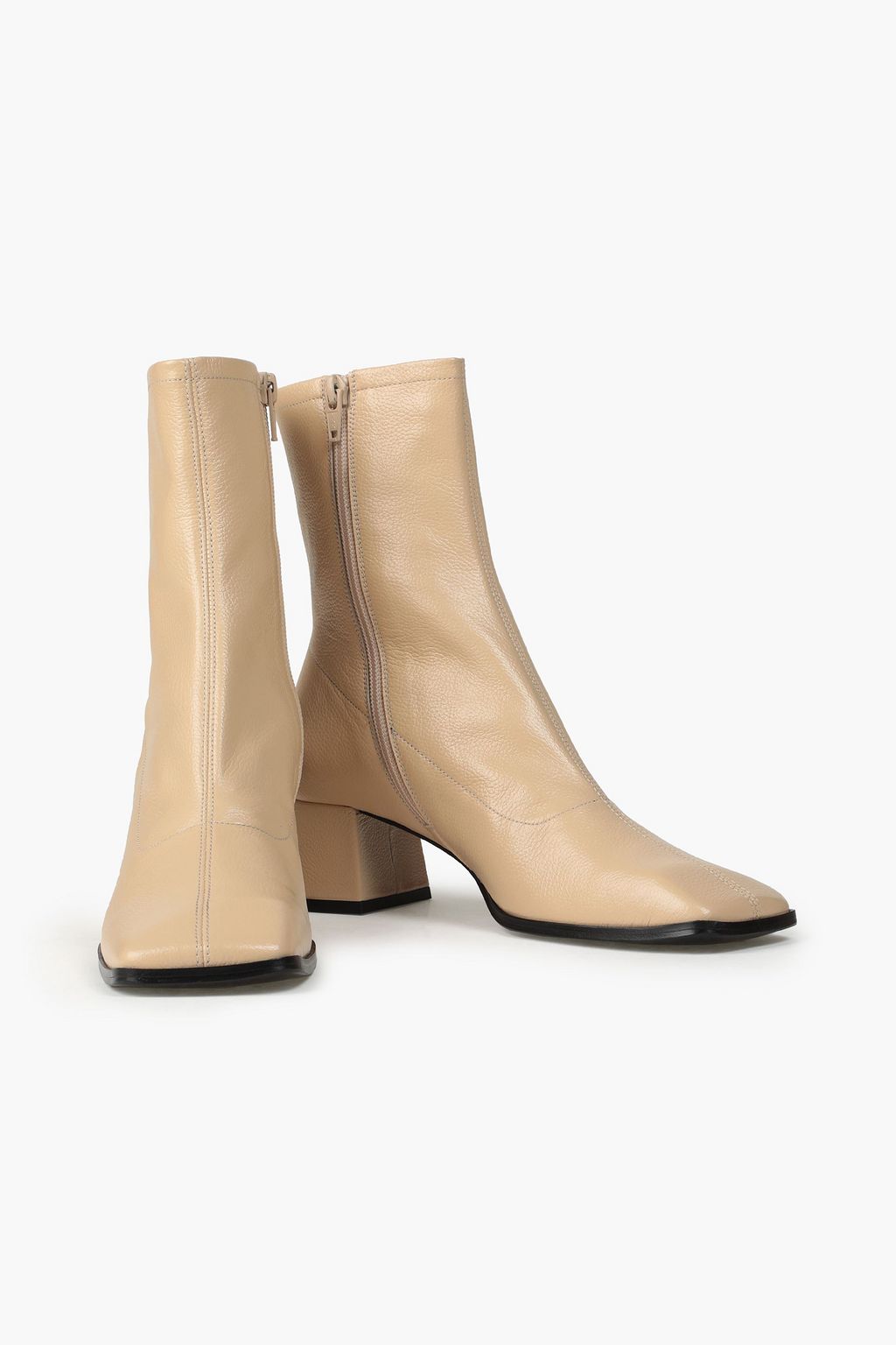 BY FAR Malik textured-leather ankle boots