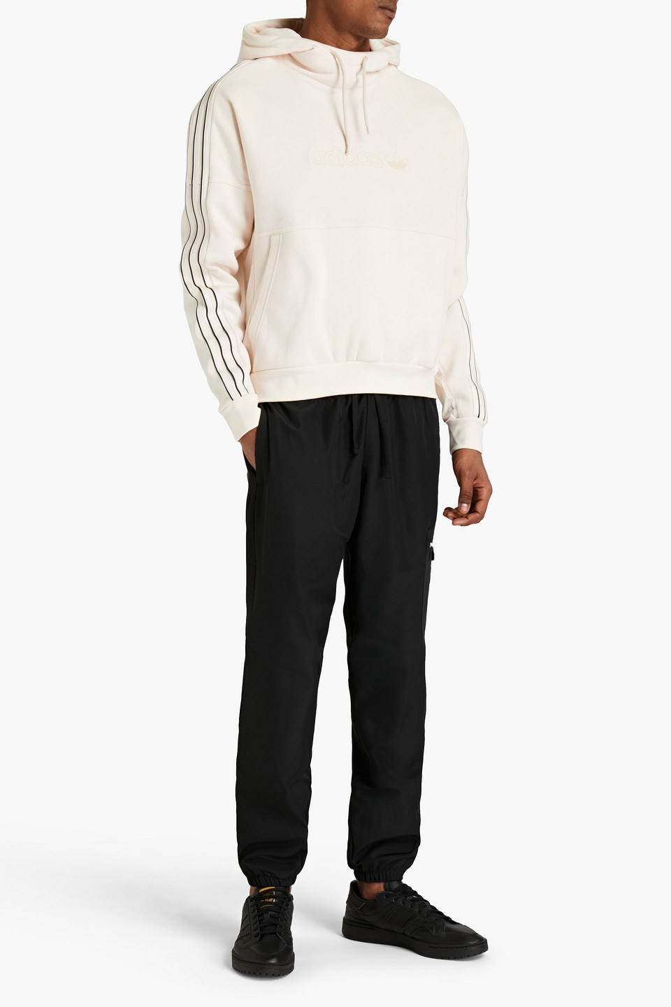 Adidas Originals Man Embroidered Cotton-blend Fleece Hoodie