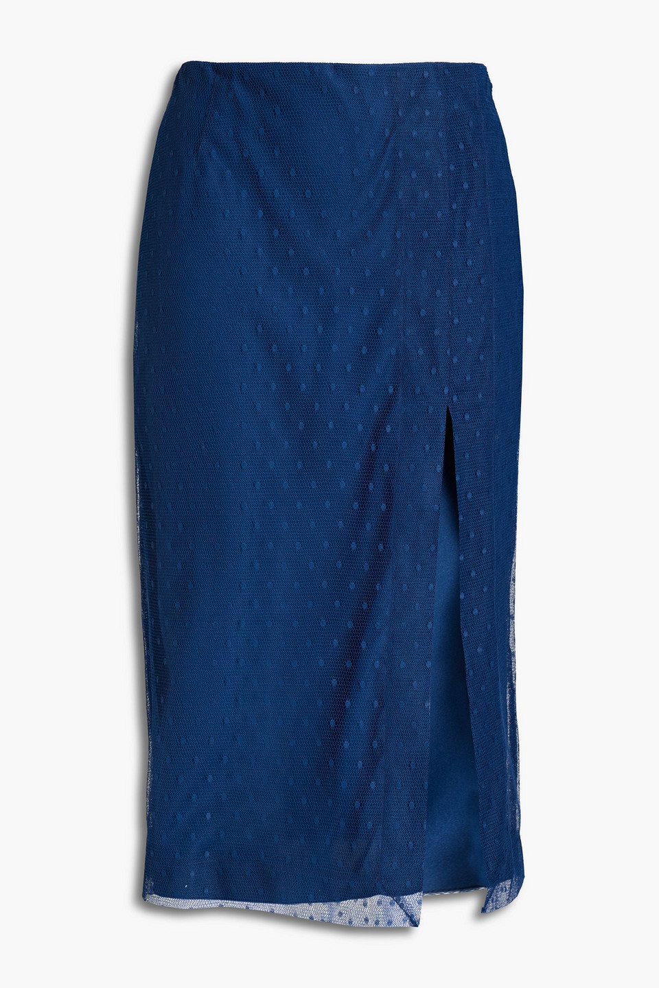 Redvalentino Woman Point D'esprit Midi Skirt Royal Blue Size 44