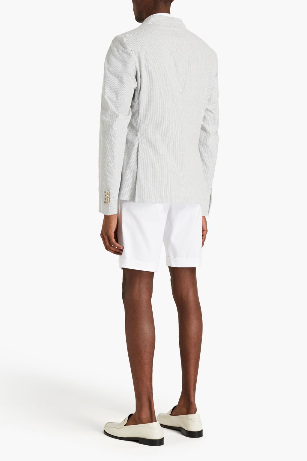 CC COLLECTION CORNELIANI Striped cotton-blend bouclé blazer