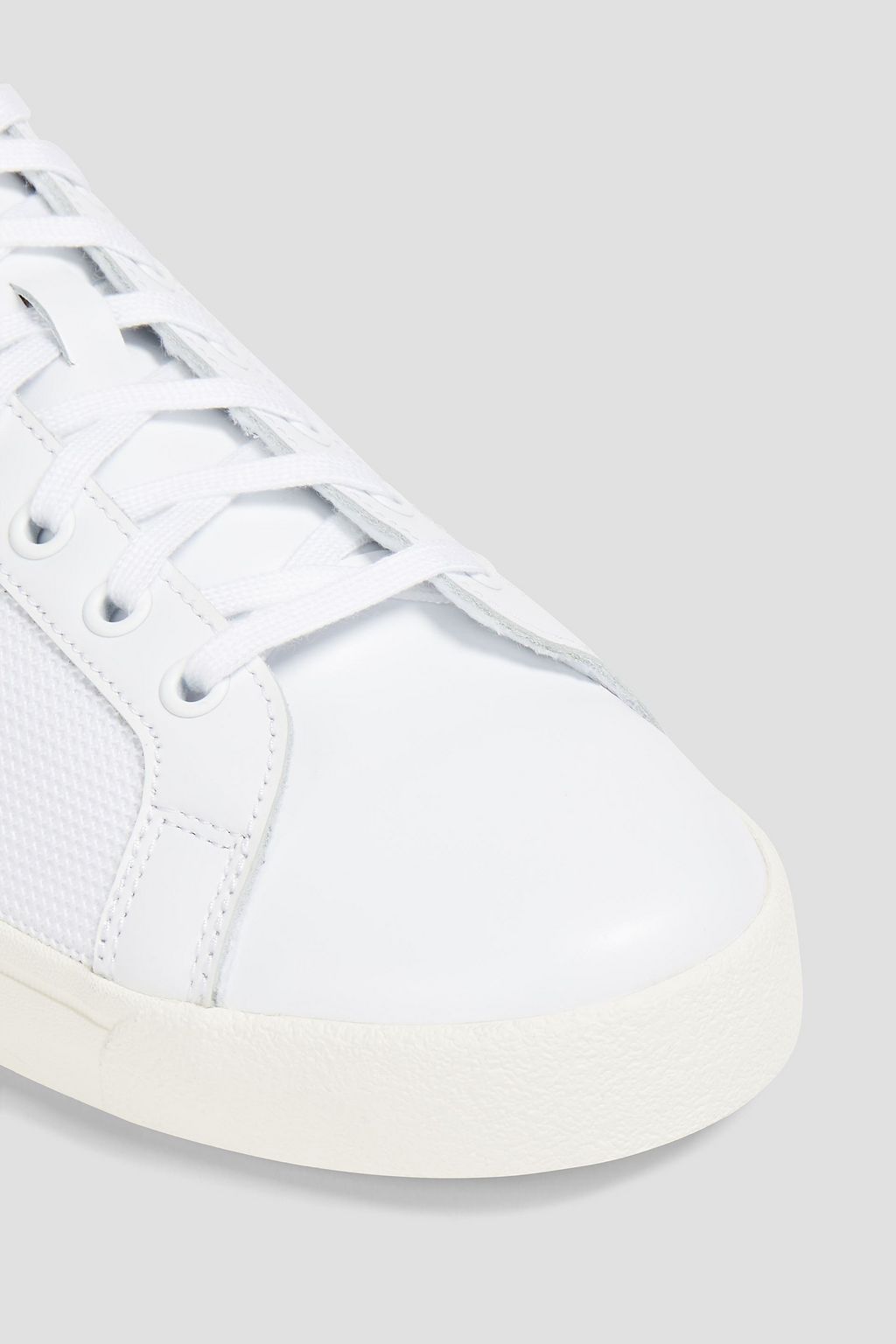 ADIDAS ORIGINALS Rod Laver Vintage leather and piqué sneakers