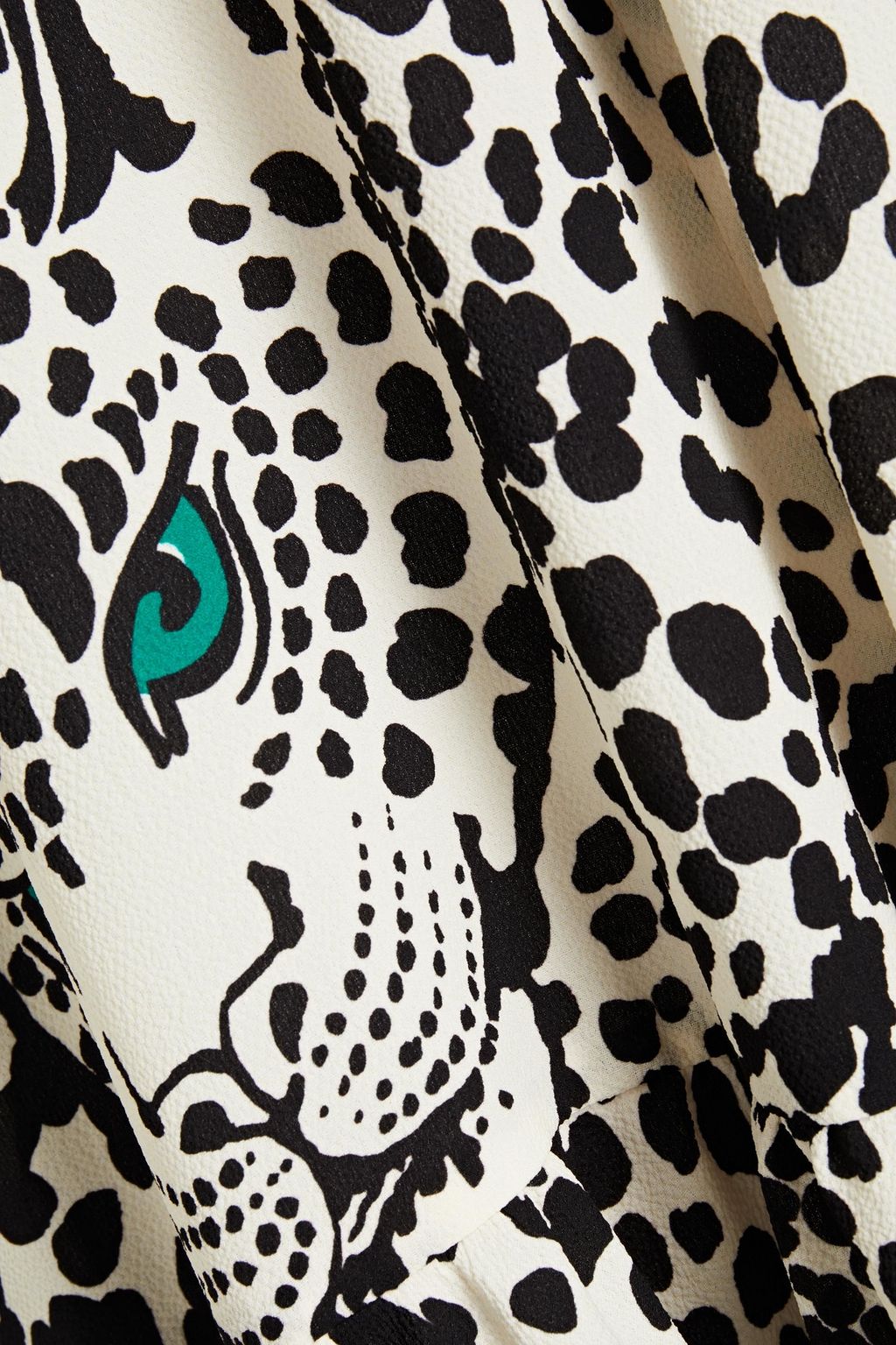 REDVALENTINO Lace-paneled leopard-print crepe mini dress