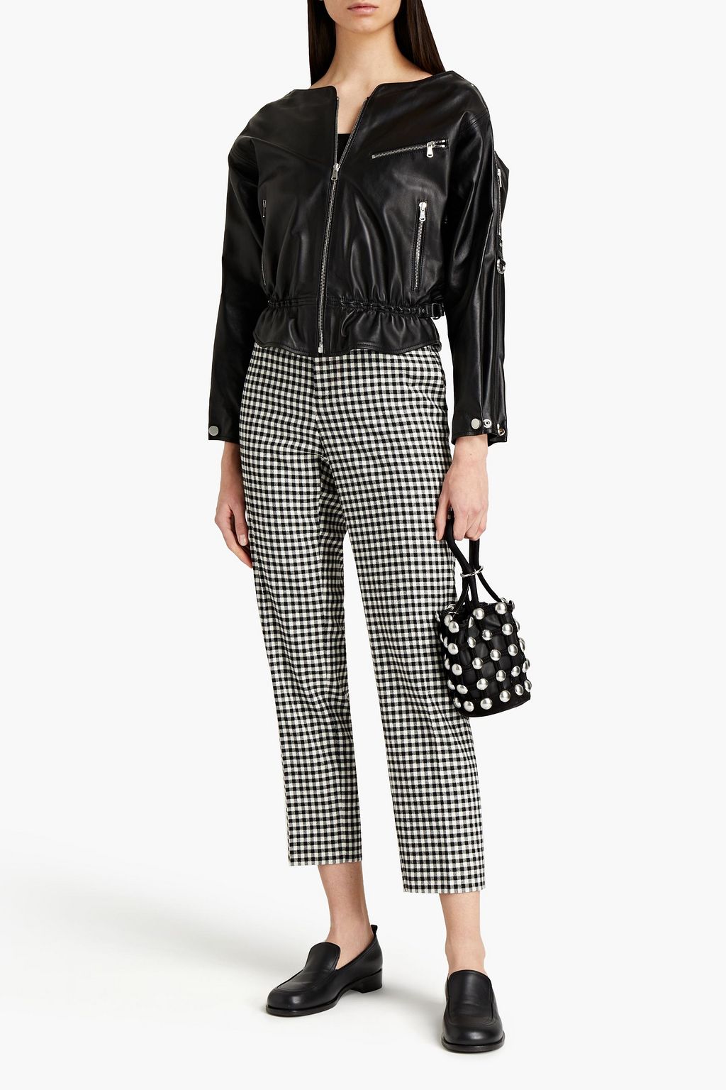 REDVALENTINO Gingham flannel tapered pants