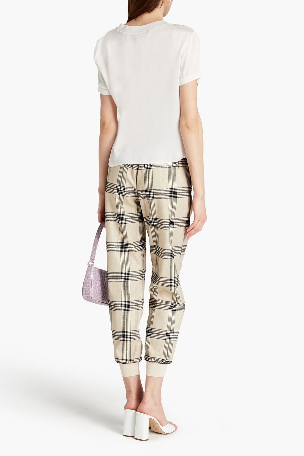 ALICE + OLIVIA Checked flannel tapered pants