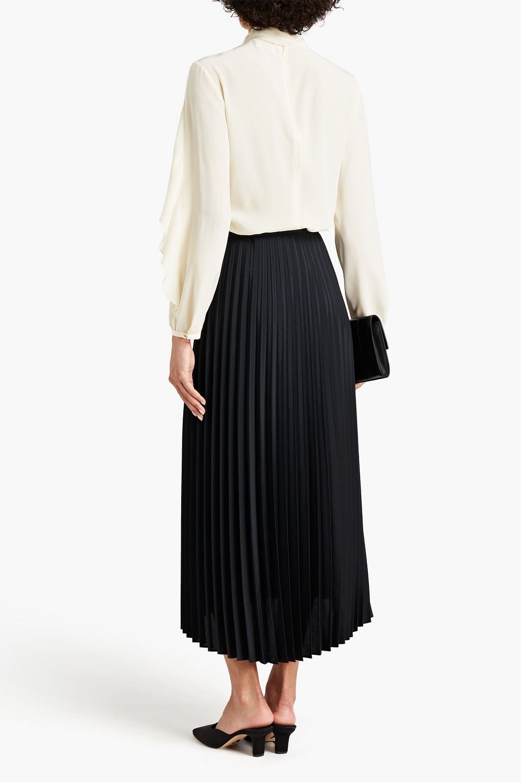 REDVALENTINO Pussy-bow draped silk crepe de chine blouse