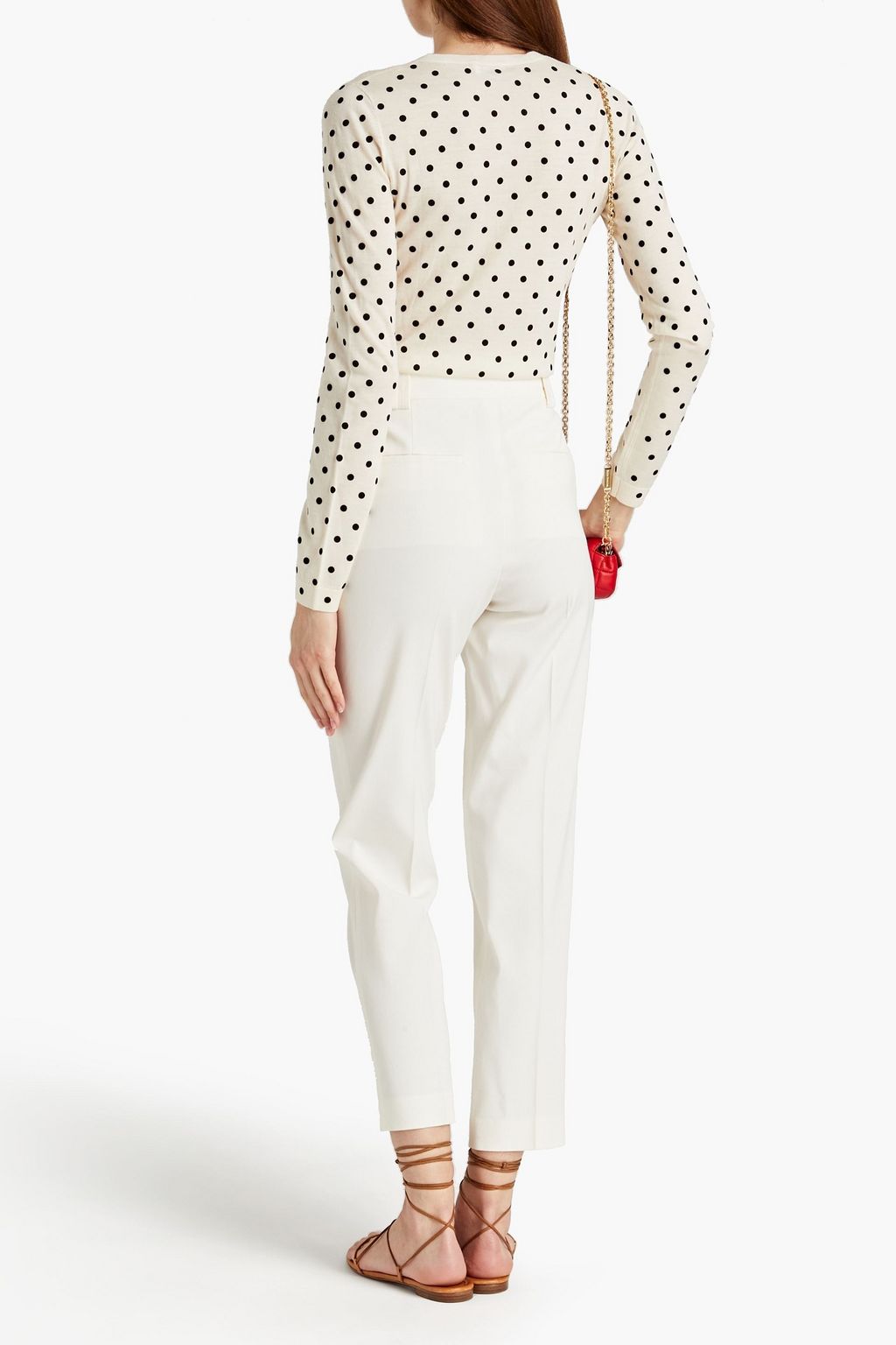 REDVALENTINO Buckle-detailed twill tapered pants