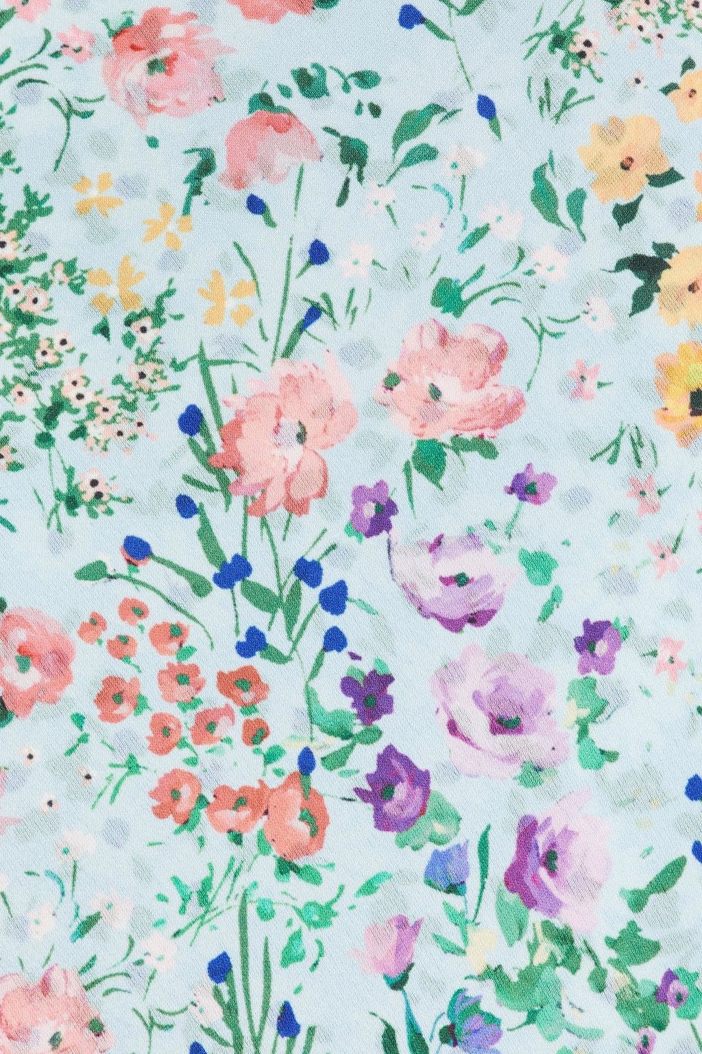 ALICE + OLIVIA Floral-print satin midi skirt
