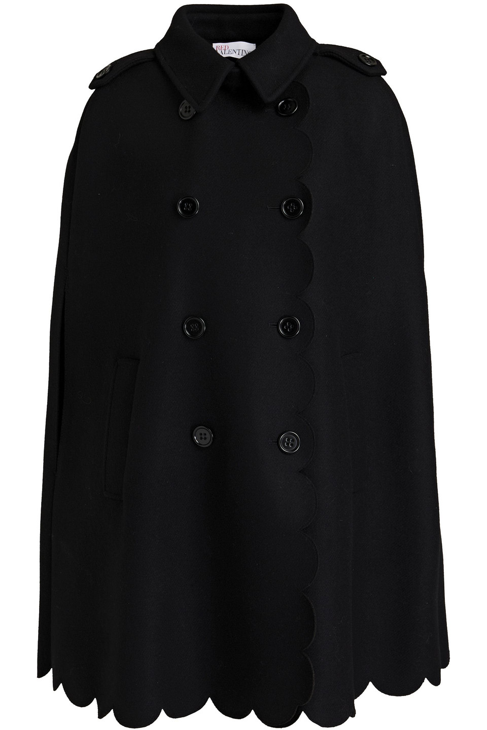 Redvalentino Woman Oversized Wool-blend Felt Cape Black Size 40