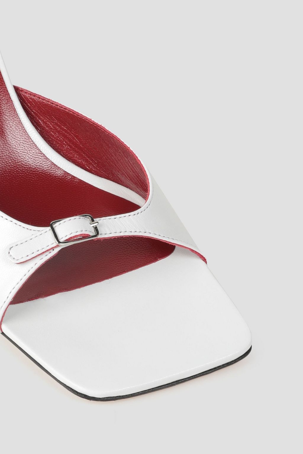 BY FAR Erin buckle-detailed leather mules