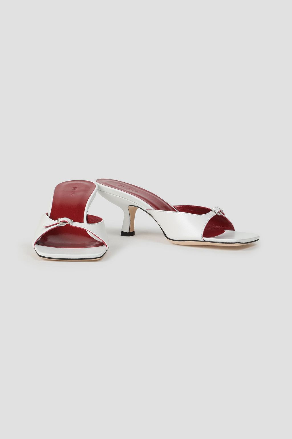 BY FAR Erin buckle-detailed leather mules