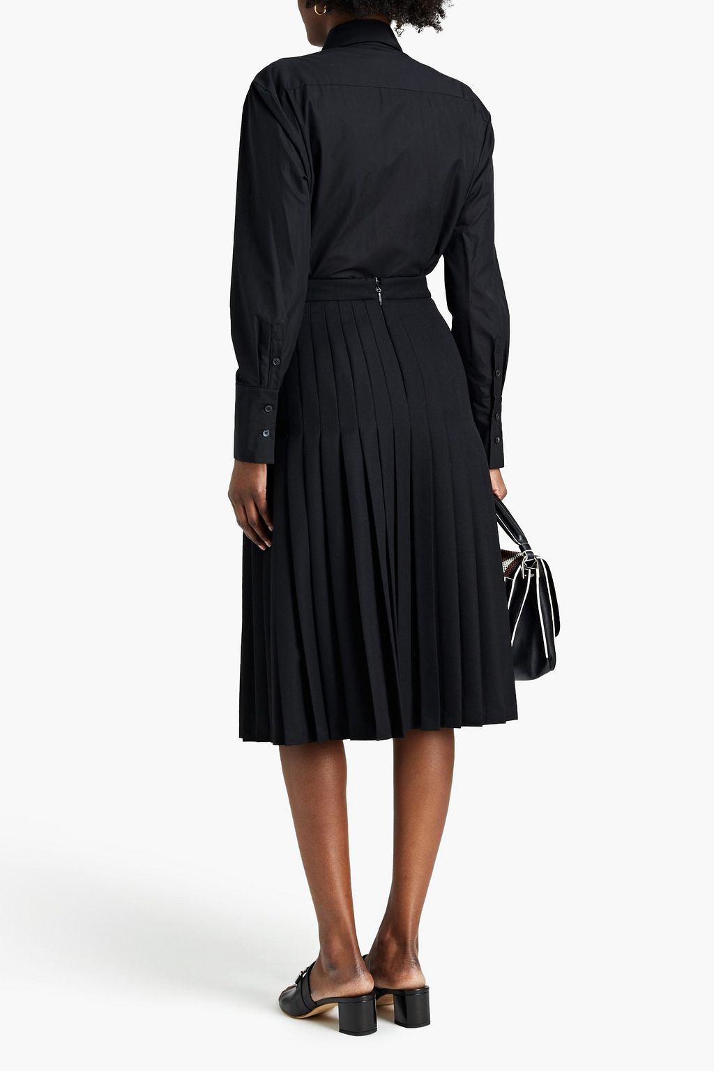 TOD'S Pleated wool skirt
