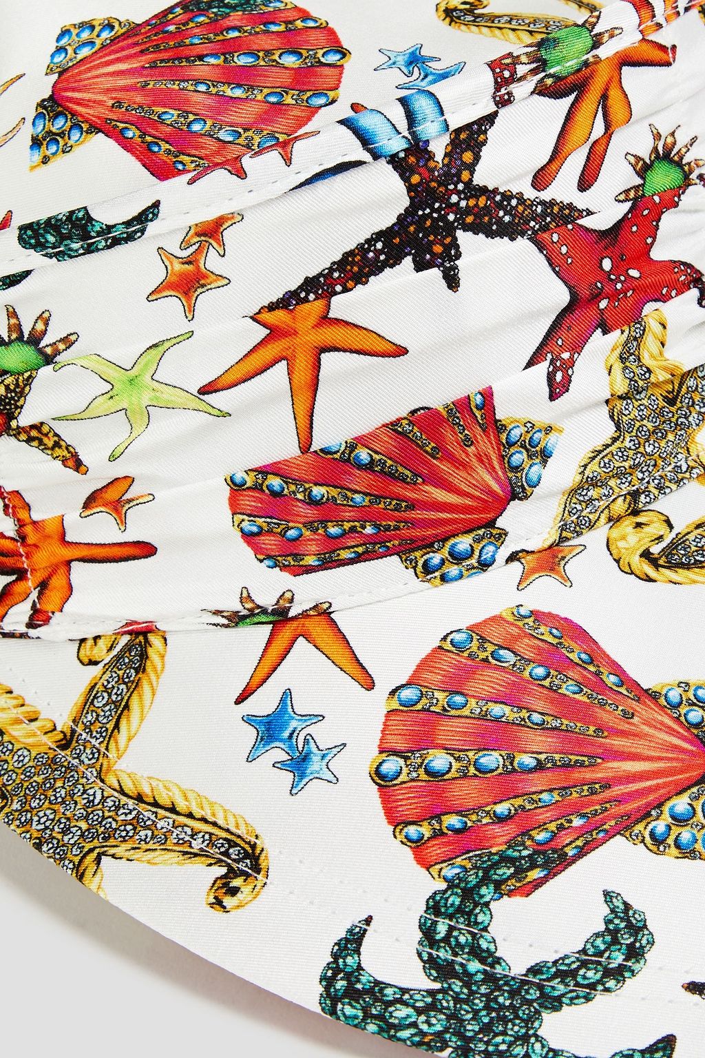 VERSACE Bow-detailed printed silk-twill hat