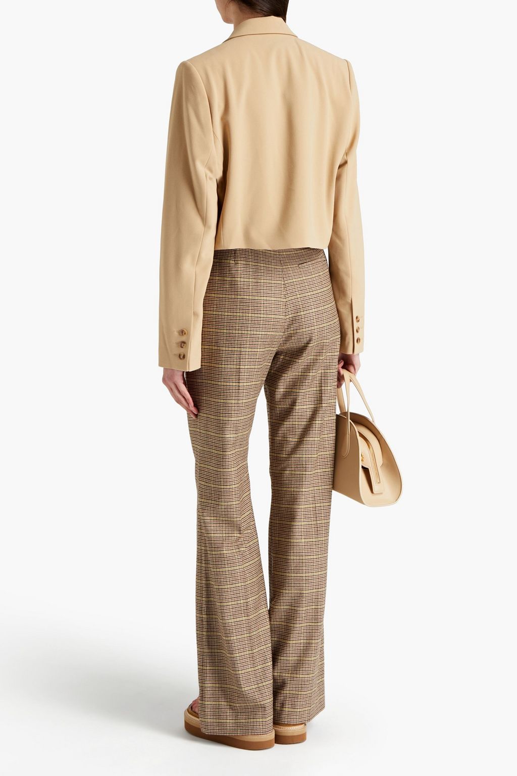 NANUSHKA Cropped double-breasted flannel blazer