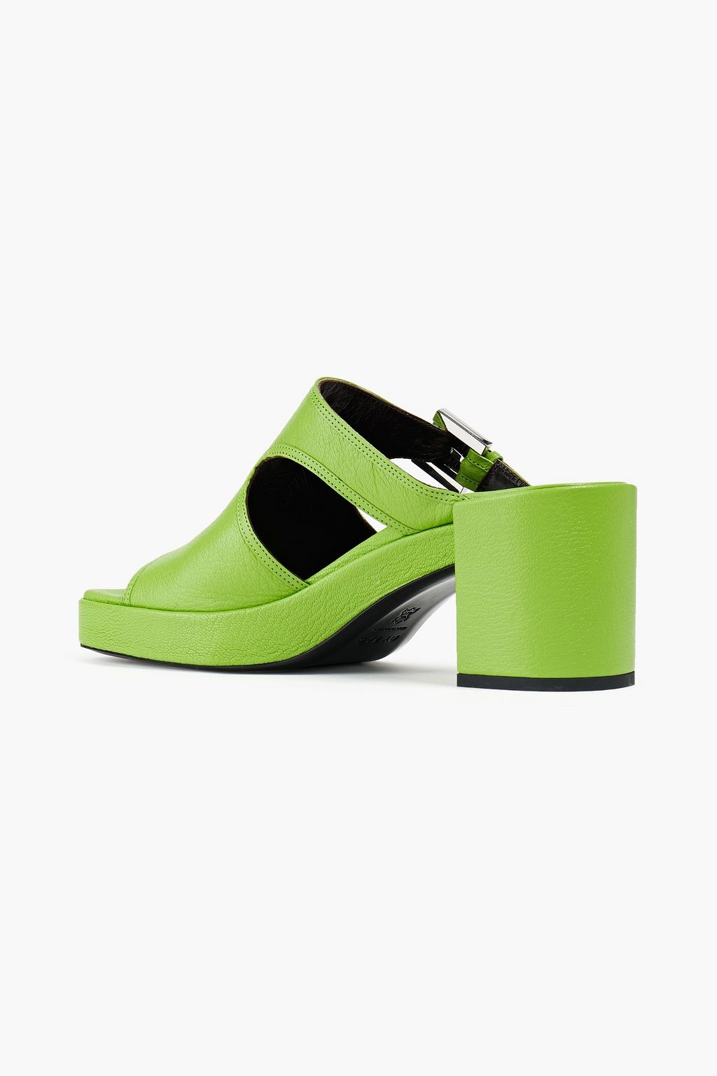 BY FAR Melba cutout textured-leather platform sandals