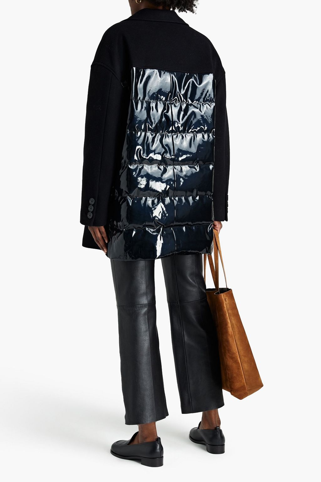 TOD'S Double-breasted shell-paneled wool and cashmere-blend down coat