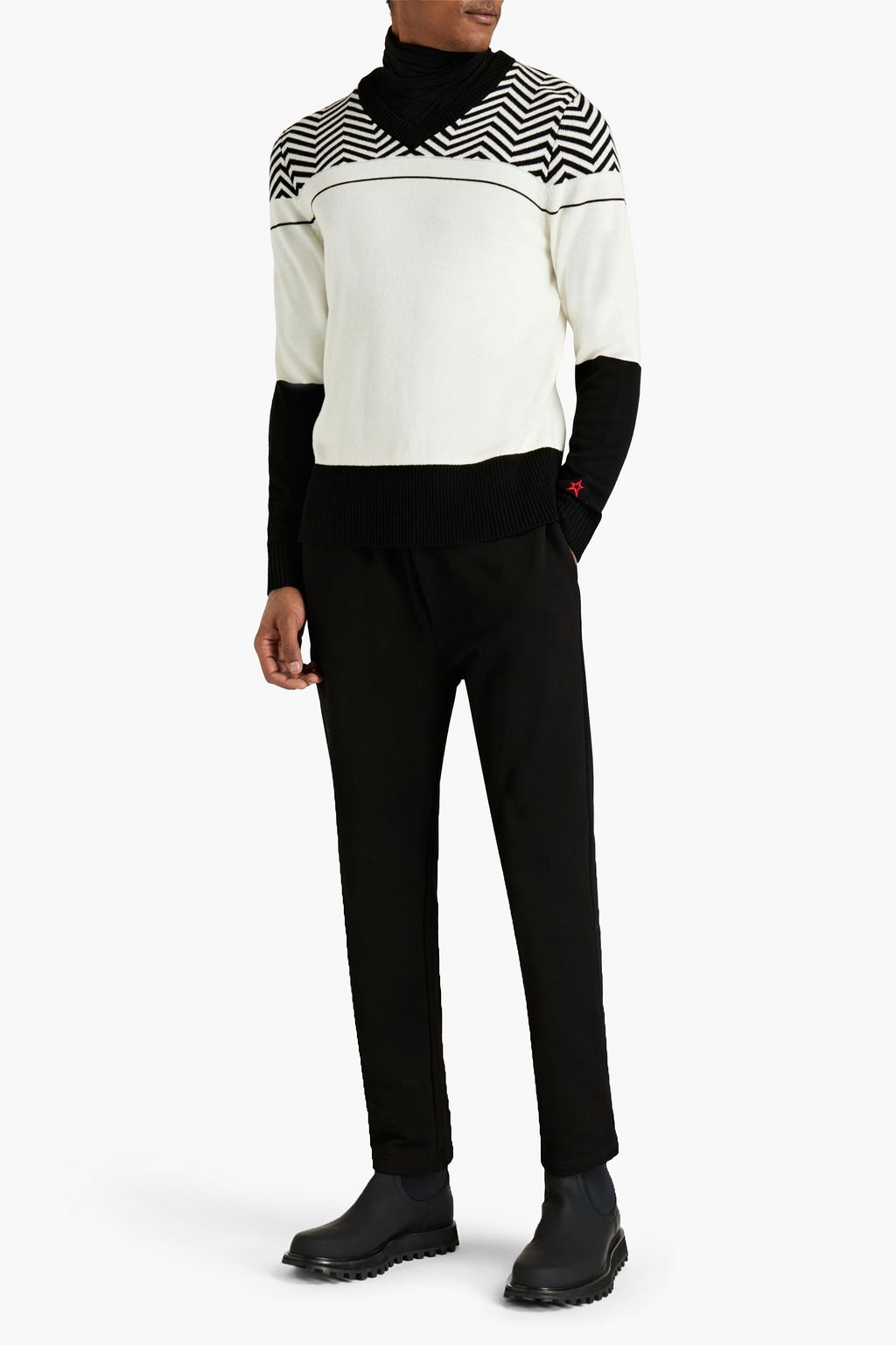 PERFECT MOMENT Intarsia-knit merino wool sweater