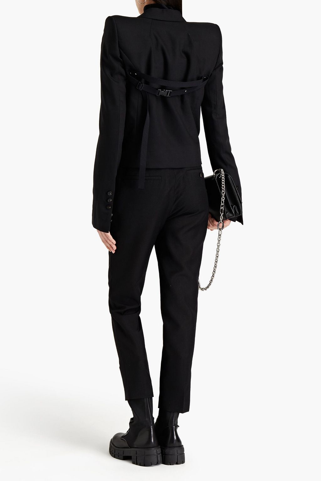 RICK OWENS Wool-blend crepe slim-leg pants