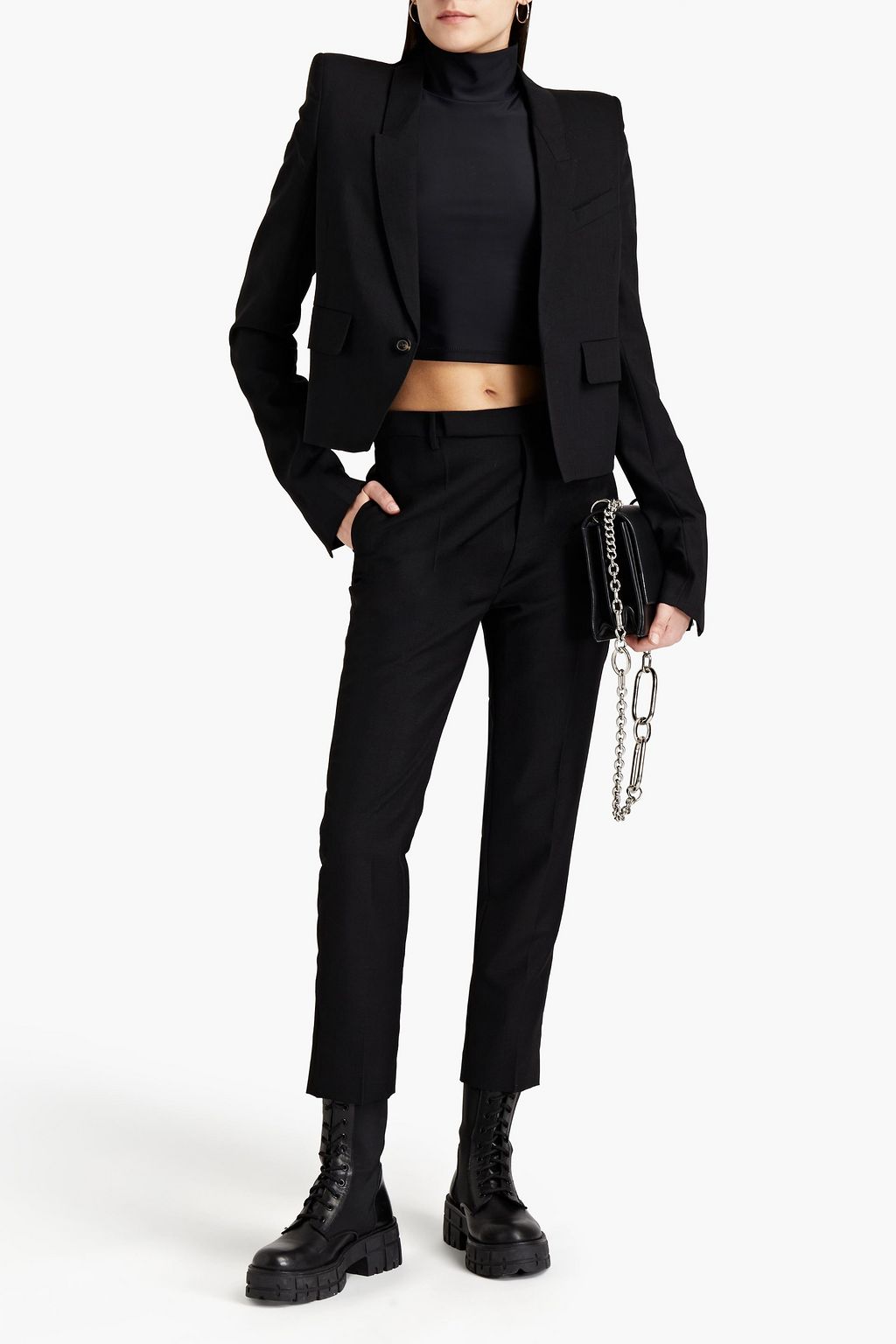RICK OWENS Wool-blend crepe slim-leg pants