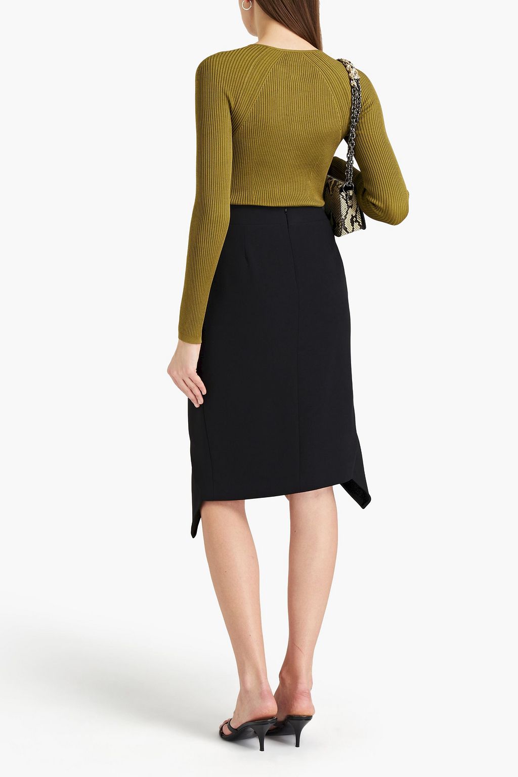 TOM FORD Asymmetric stretch-wool crepe skirt