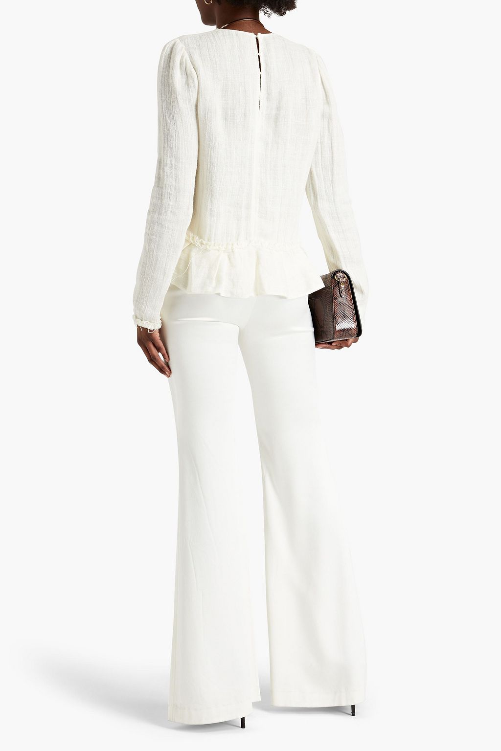 TOM FORD Ruffled linen-gauze blouse
