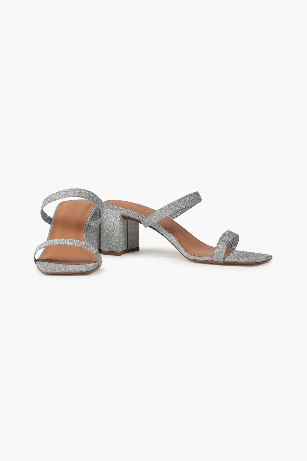 BY FAR Tanya glittered leather mules