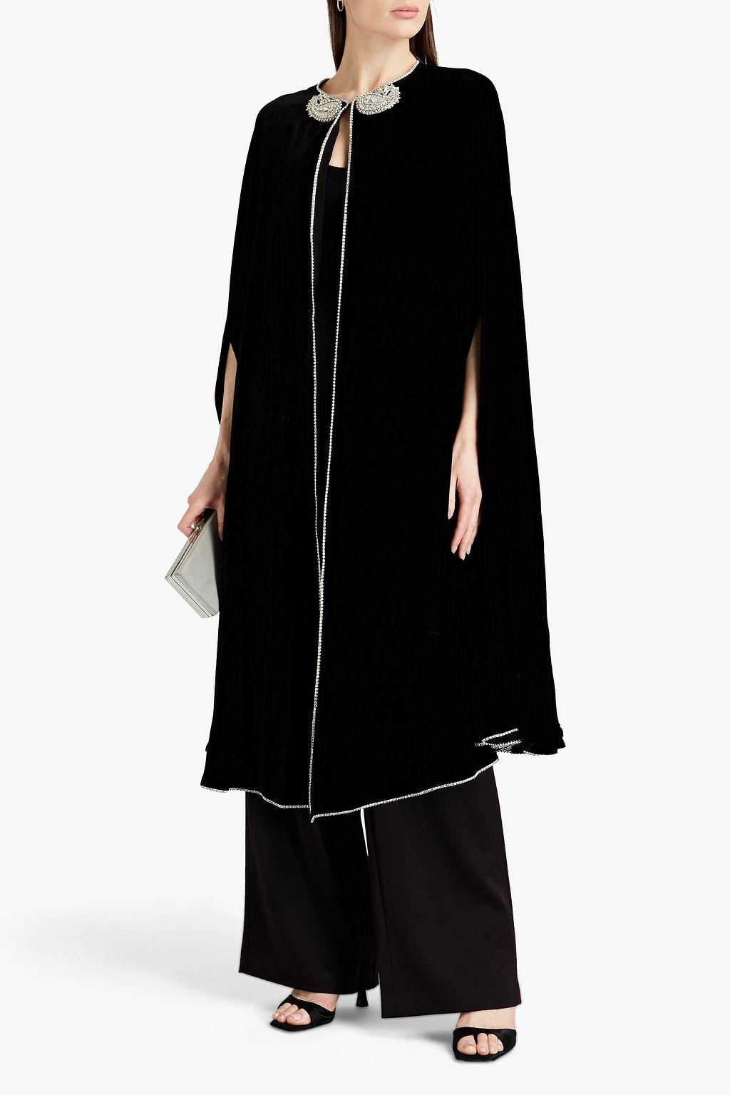 DUNDAS Embellished velvet cape
