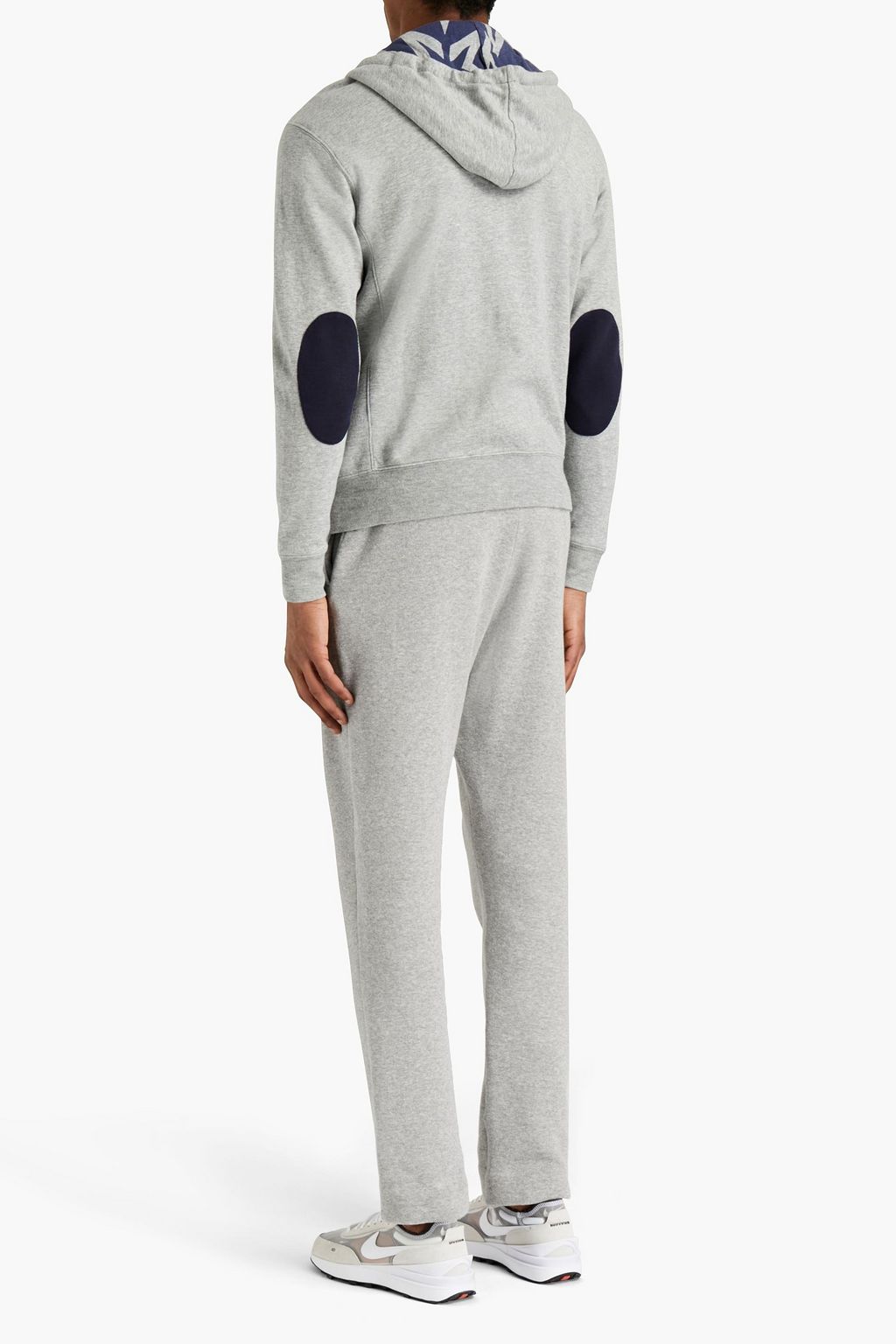 PERFECT MOMENT Appliquéd mélange cotton-jersey zip-up hoodie