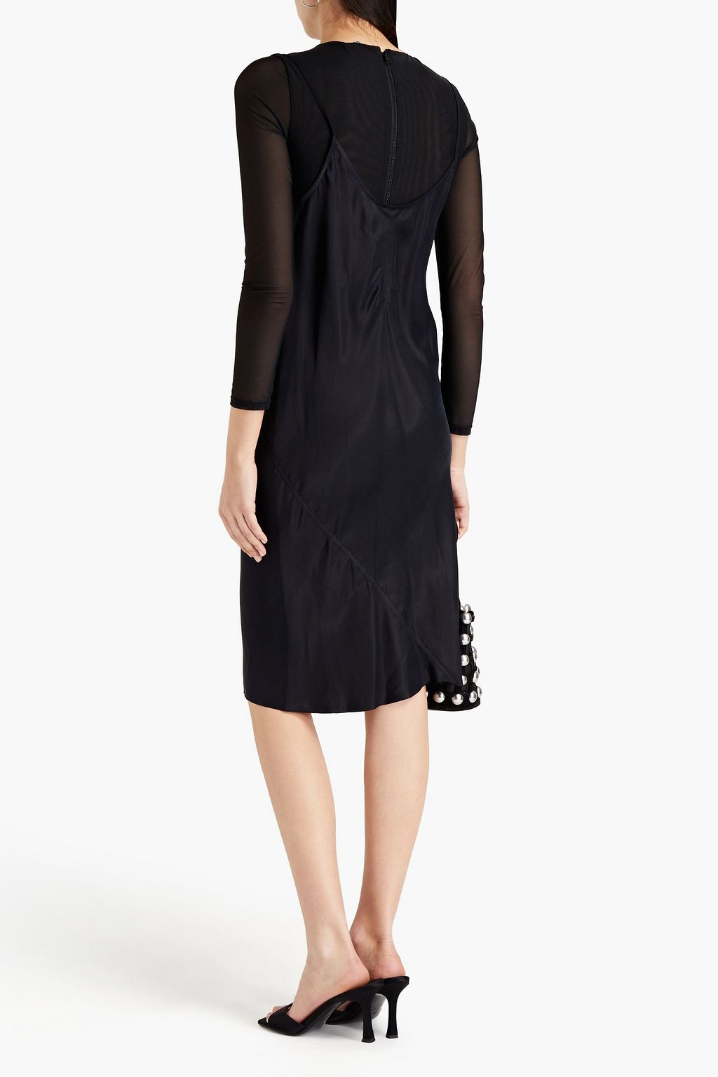 RICK OWENS Washed-cupro midi slip dress