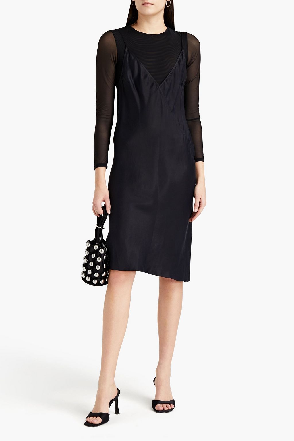 RICK OWENS Washed-cupro midi slip dress