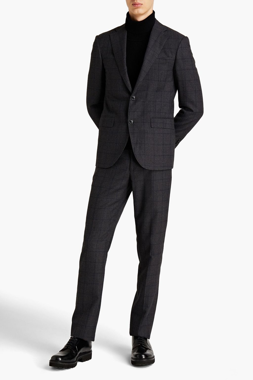 CORNELIANI Slim-fit checked wool suit