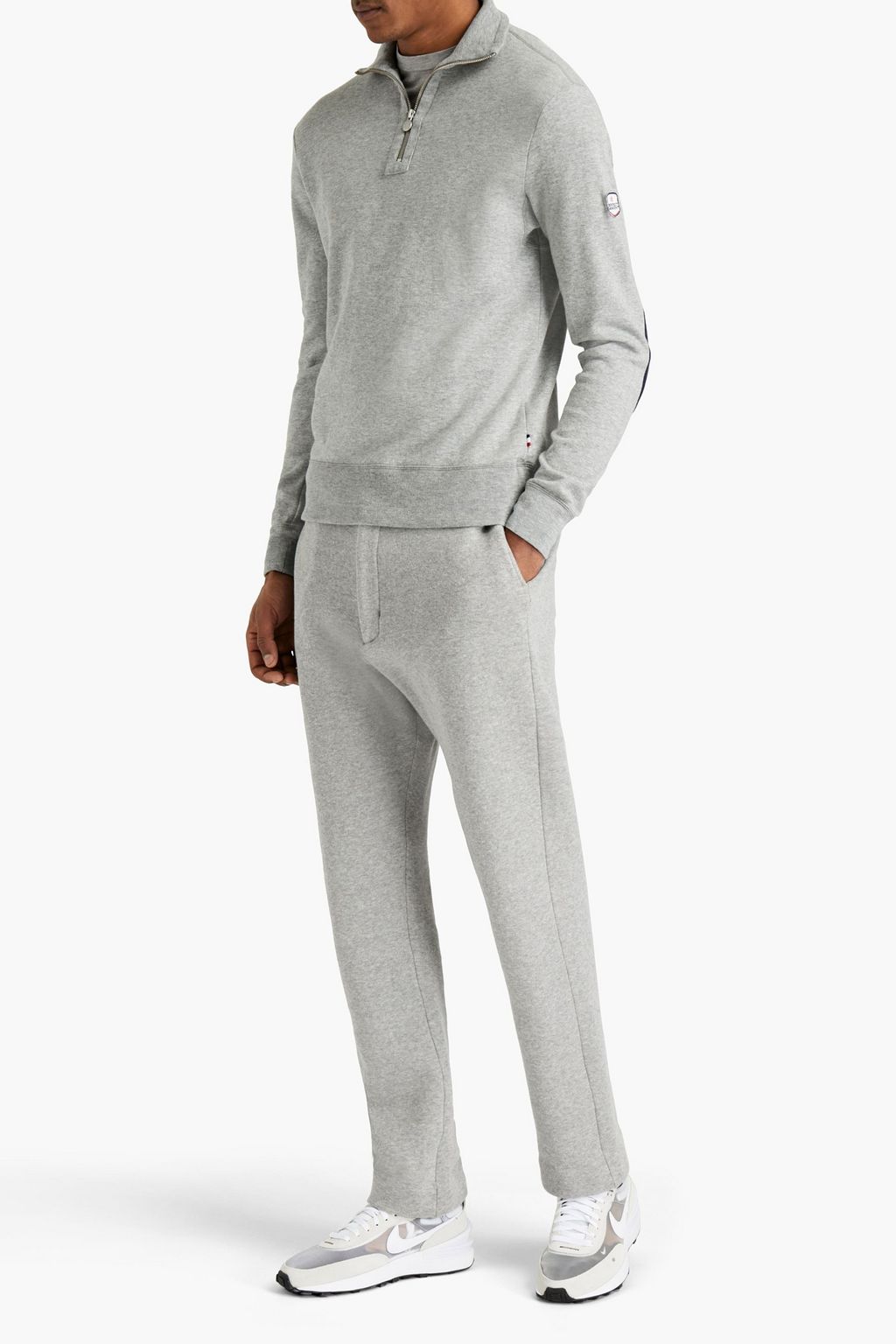 PERFECT MOMENT Mélange cotton-jersey sweatshirt