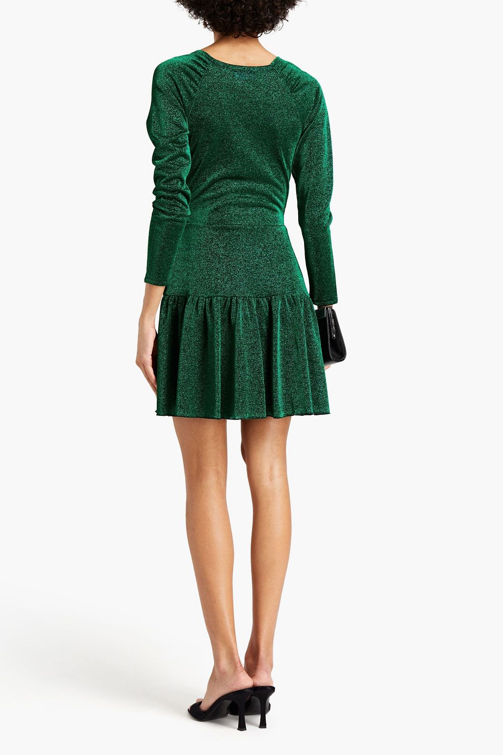 REDVALENTINO Minikleid aus Metallic-Stretch-Strick mit Wickeleffekt