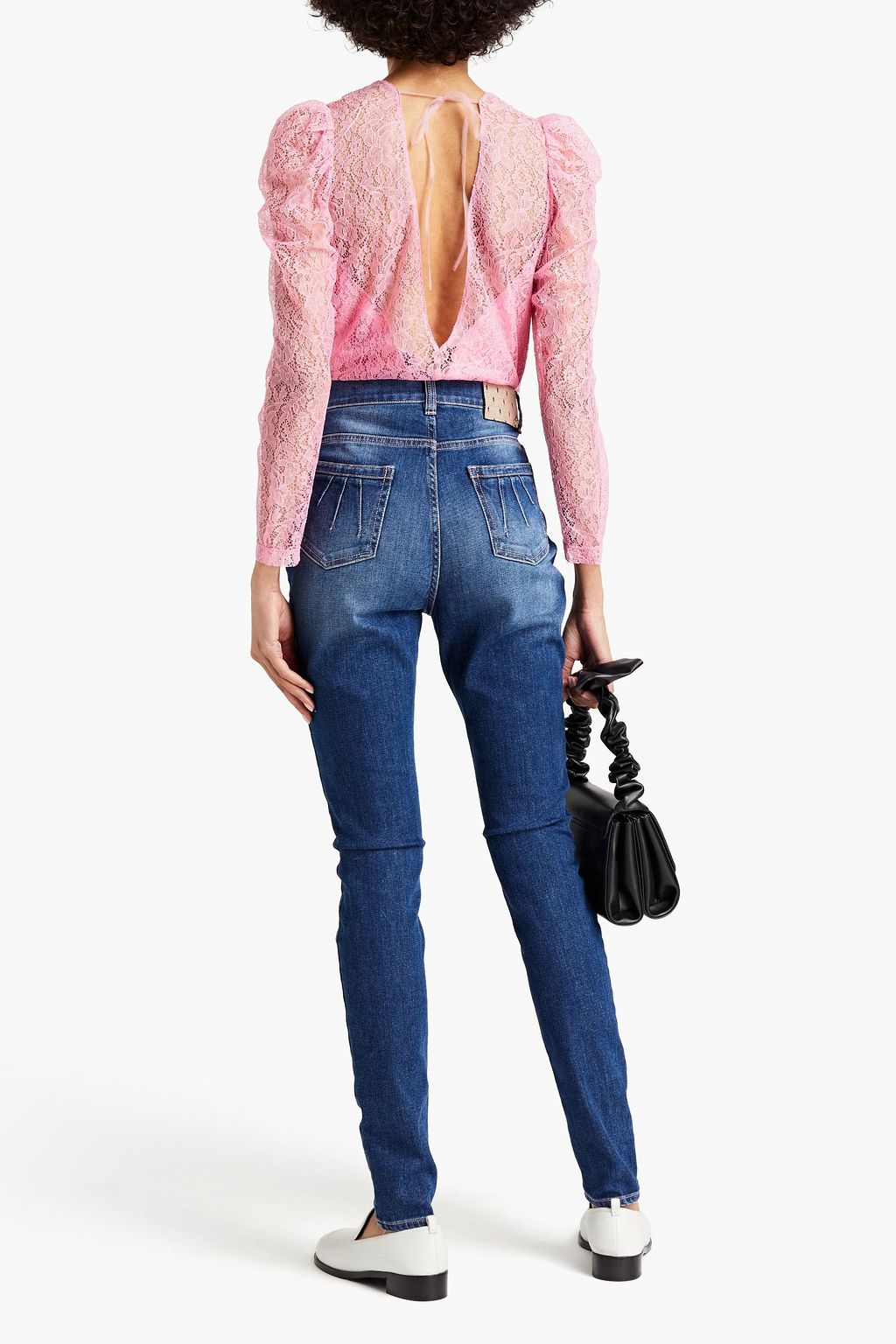 REDVALENTINO Bluse aus schnurgebundener Spitze mit Cut-outs