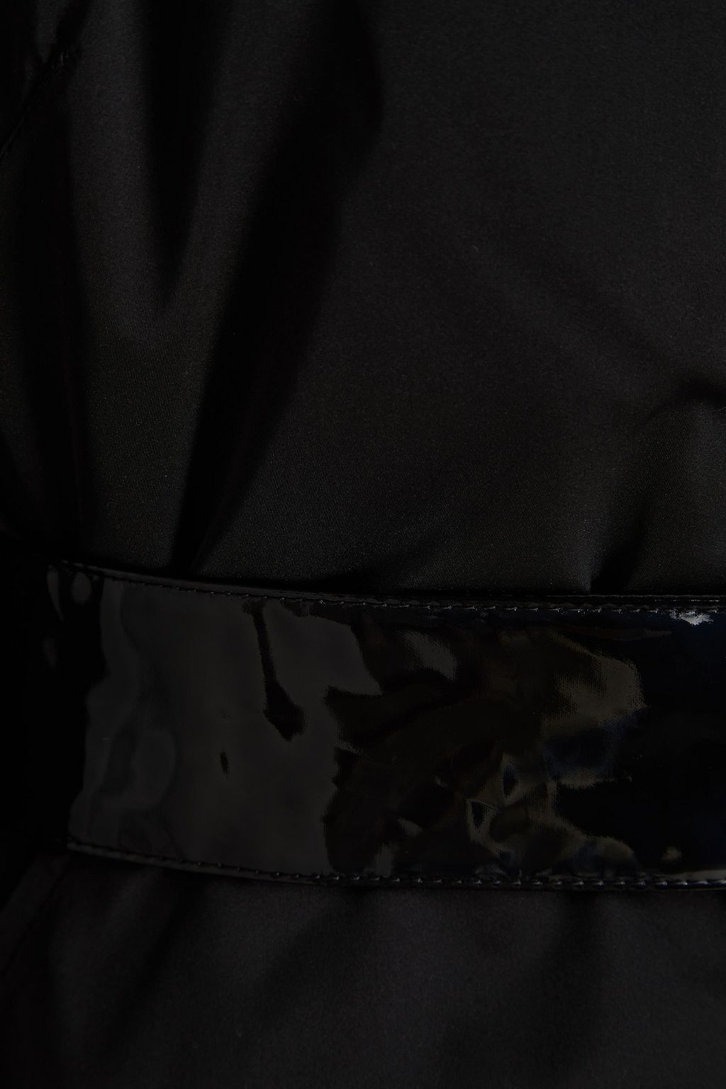 TOD'S Vinyl-paneled belted shell down jacket