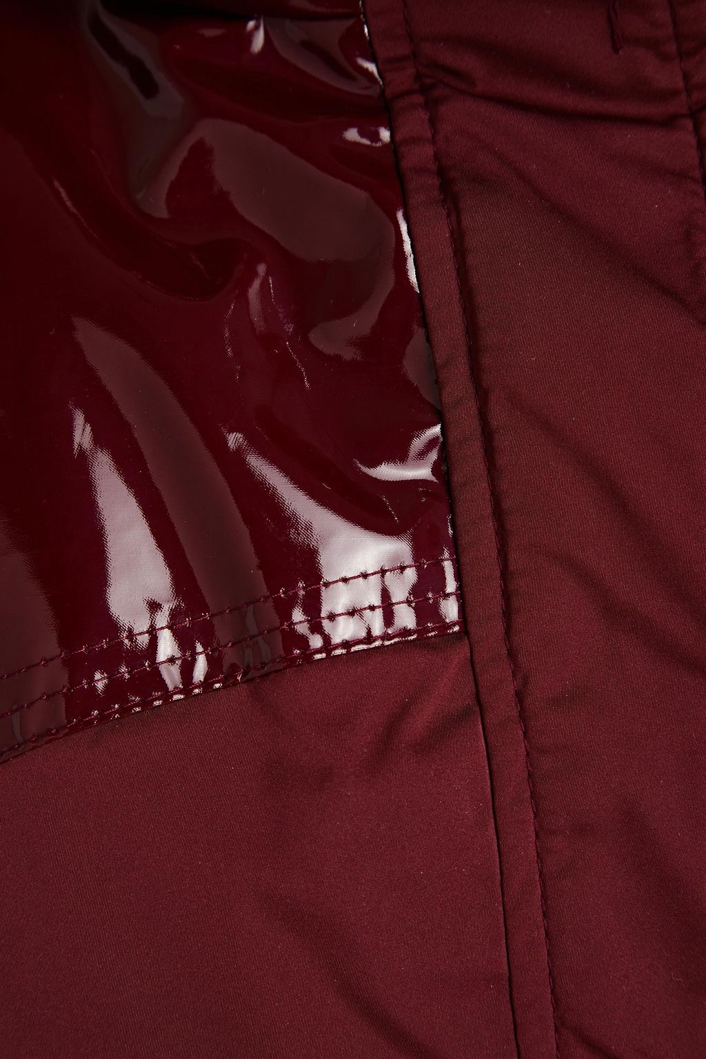 TOD'S Vinyl-paneled belted shell down jacket